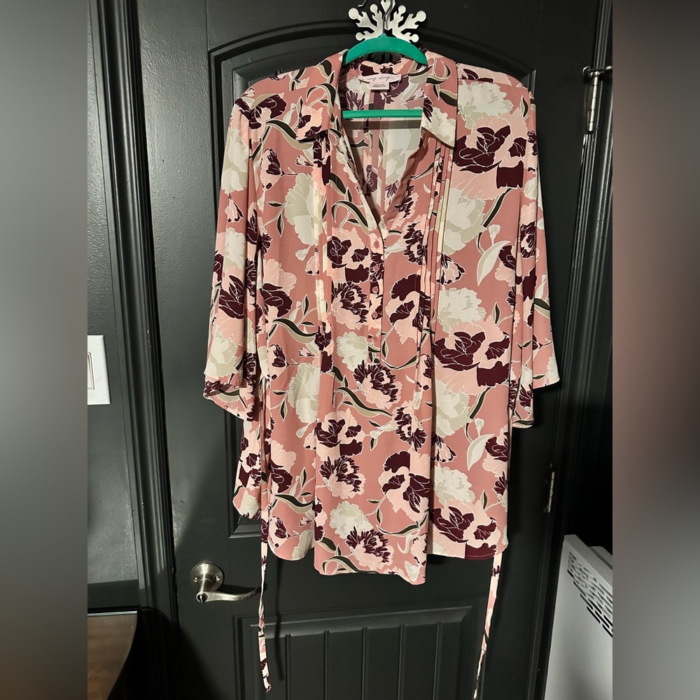 Penningtons Floral Blouse - Pink and Cream